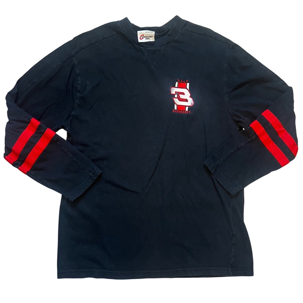 Dale Earnhardt VTG Competitors View Black Long Sleeve‎ T-Shirt Mens L